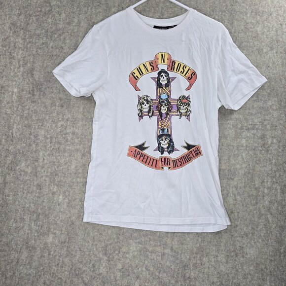 Guns N Roses T-Shirt Mens M Appetite For Destruction Design White - Picture 1 of 7